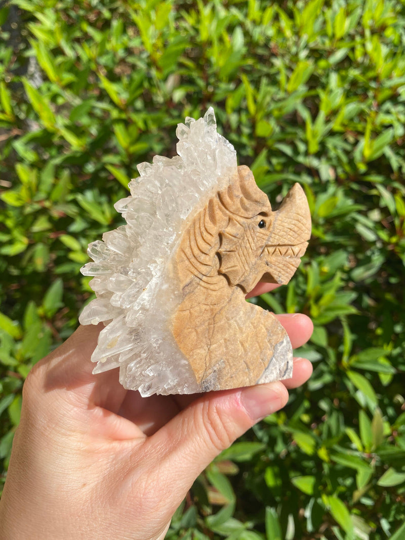 3.4" 130g Hand Carved Dragon Clear Quartz Cluster Good Luck Healing Crystal Birthday Valentine's Day Unique Protection Gift Specimen Stone