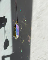 COLOR DEFECT 3" **Read Description**Large Pale Yellow Hue Prism Hanging Suncatcher Car Charm Window Faceted Crystal AB Color Bridesmaid Gift