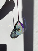 3" Large Purple Hue Prism Hanging Suncatcher Car Charm Window Faceted Crystal Lamp Chandelier DIY Craft Supplies AB Color Bridesmaid Gift