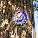 3" Large Purple Hue Prism Hanging Suncatcher Car Charm Window Faceted Crystal Lamp Chandelier DIY Craft Supplies AB Color Bridesmaid Gift