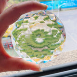 XL 75mm Suncatcher Mandala Flower Circle Prism Hanging Car Charm Window Round Faceted Crystal Chandelier Craft Supplies Bridesmaid Gift