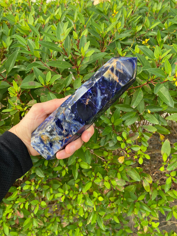 6.5-7.3” Large Sodalite 590-640g Standing Obelisk from Brazil Blue Rare Quartz Third Eye Display Wand Natural XL Crystal Column Huge Healing