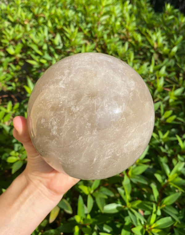 120mm 5.4 lb Large Smoky Quartz Sphere Sparkling Inclusions 4.6" Crystal Ball from Congo 2440g Natural HUGE XL Rare Gift Smokey Quartz