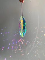 120mm Oval Prism Hanging Large Suncatcher Car Charm Window Faceted Crystal Chandelier Sun Catcher Craft Supplies AB Color Bridesmaid Gift