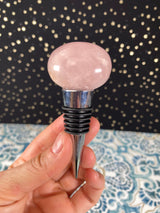 Crystal Wine Bottle Stopper Rose Quartz Ball, Amethyst Geode, Clear Quartz Terminated Point, Bottle Stoppers Christmas Birthday Gift Set