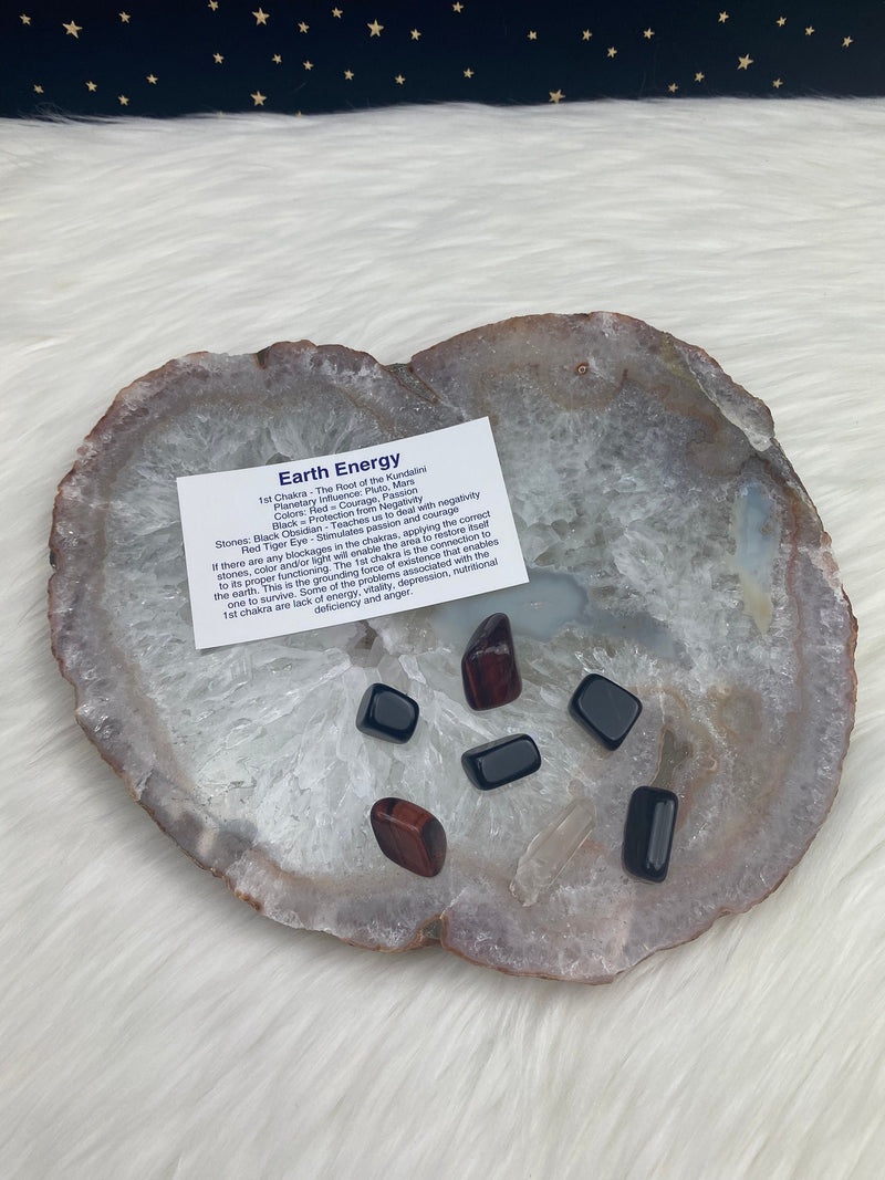 Earth Energy Crystal Bra Pouch | Crystals for Depression Energy Anger | 1st Chakra - Root of the Kundalini | Unique Gift | Ethically Sourced