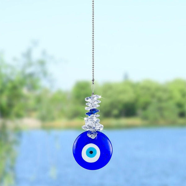 Lucky Blue Evil Eye Crystal Suncatcher Turkish Talisman Rainbow Maker Window Wall Decoration Good Luck Blessing Birthday Housewarming Gift