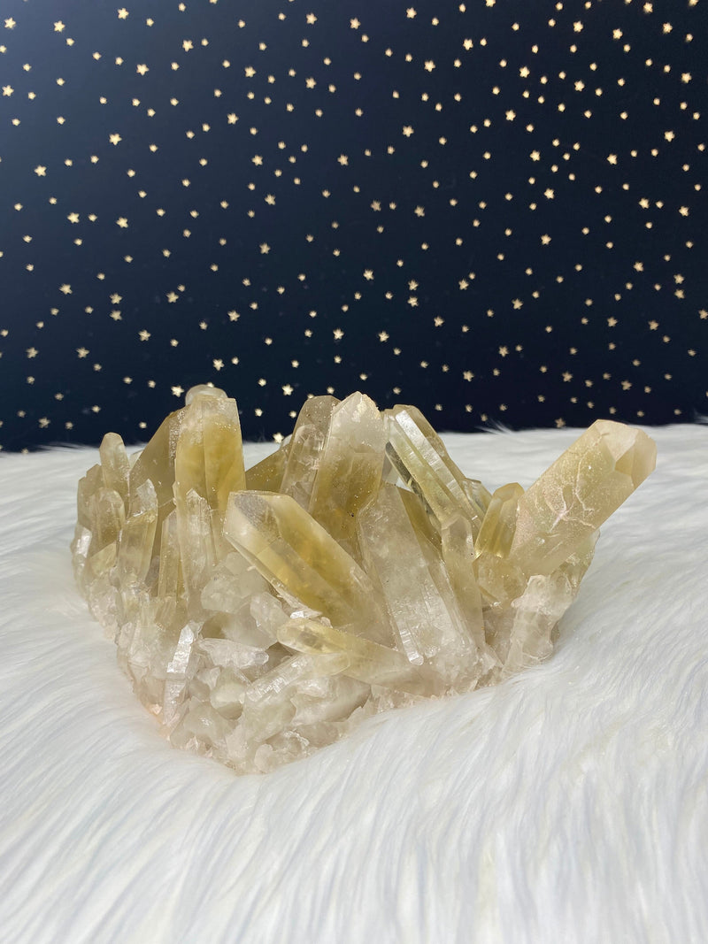 3LB 14oz Unheated Citrine Quartz Self Standing Cluster Natural Rare Reiki Crystal Lwena Congo 8" 1750g Birthday Housewarming Mother's Day