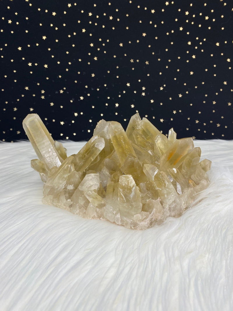 3LB 14oz Unheated Citrine Quartz Self Standing Cluster Natural Rare Reiki Crystal Lwena Congo 8" 1750g Birthday Housewarming Mother's Day