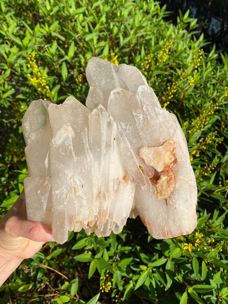 9.5” HUGE Unique Clear Quartz Cluster 7lb 8.4oz 3410g Many Twin Points Large Natural Crystal Mineral from Madagascar Display Big Crystal XL