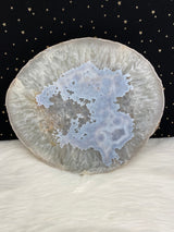 6lb 2oz Large Brazilian Agate Slice - Cheese Board - Display Cluster 10" x 8.75" 2770g Healing Crystal Gray Brown from Brazil Reiki Birthday