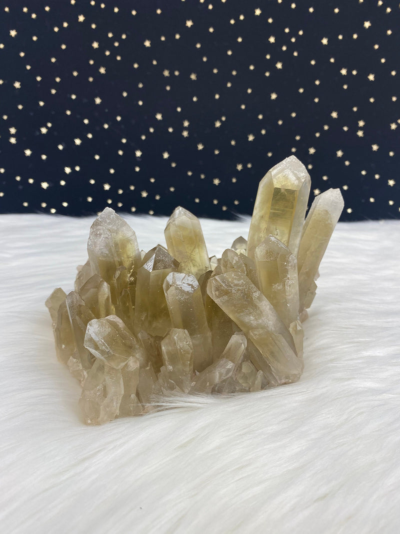 2LB 5oz Unheated Citrine Self Standing Cluster Natural Rare Crystal Lwena Congo 6.5" 1060 Birthday Housewarming Mother's Day Unique Gift Big