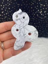 White Gray Howlite Snake Hand Carved Crystal for Inspiration Creativity Wisdom Self Awareness Gemini Altar Tile Birthday Alter