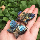 HIGH FLASH Labradorite Butterfly Hand Carved Crystal from Madagascar Altar Tile Birthday Anniversary Friend Christmas Gift Alter Tile