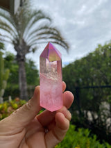 2-3" Self Standing Angel Aura Clear Quartz Obelisk Tower Points Crystal Lot 5 Pieces, Pink, Yellow, Blue, Purple Dyed Birthday Unique Gift