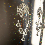 Tree of Life Sun Catcher 18" x 2.5" Crystal Prism Ball Charm Suncatcher Silver Metal Ball Pendant Rainbow Maker Bridesmaid Gift