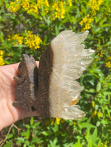 5.2" 230g Large Hand Carved Squirrel Clear Quartz Cluster Good Luck Healing Crystal Birthday Unique Protection Gift Specimen Stone