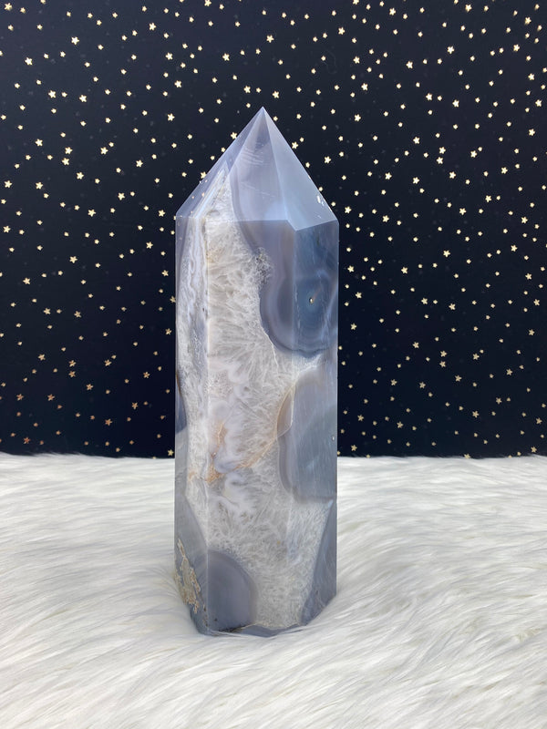 12.3" 8.5lb Banded Botswana Agate UNIQUE Crystal Self Standing Tower 3840g Druzy Quartz Obelisk Polished Healing Display Point Large Huge