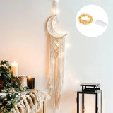 Crescent Moon & Star Dreamcatcher Set (UNASSEMBLED Led Fairy Lights) Macrame Tapestry Wall Home Decoration Nursery Wall Hanging Boho Art