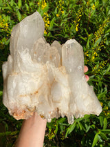 9.5” HUGE Unique Clear Quartz Cluster 7lb 8.4oz 3410g Many Twin Points Large Natural Crystal Mineral from Madagascar Display Big Crystal XL