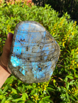 6.5” Dark Blue Labradorite 4lb 3oz Self Standing Freeform from Madagascar 1890g Flash Iridescence Quartz Third Eye Large Natural Crystal