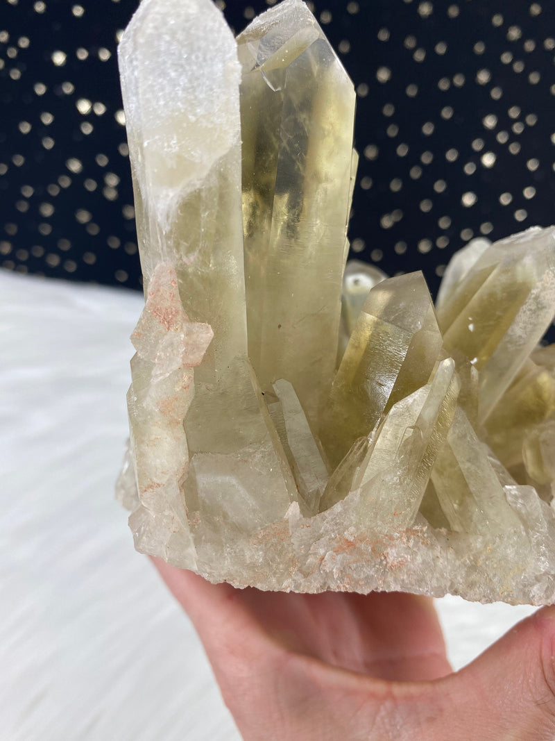 2LB 5oz Unheated Citrine Self Standing Cluster Natural Rare Crystal Lwena Congo 6.5" 1060 Birthday Housewarming Mother's Day Unique Gift Big