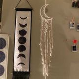 Crescent Moon Dreamcatcher Wood Beads (UNASSEMBLED Fairy Lights) Macrame Tapestry Wall Decoration Large Girl Boy Nursery Wall Hanging