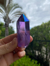 2-3" Self Standing Angel Aura Clear Quartz Obelisk Tower Points Crystal Lot 5 Pieces, Pink, Yellow, Blue, Purple Dyed Birthday Unique Gift