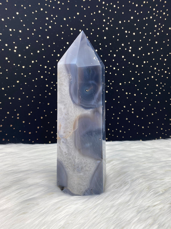 12.3" 8.5lb Banded Botswana Agate UNIQUE Crystal Self Standing Tower 3840g Druzy Quartz Obelisk Polished Healing Display Point Large Huge