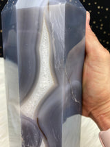 12.3" 8.5lb Banded Botswana Agate UNIQUE Crystal Self Standing Tower 3840g Druzy Quartz Obelisk Polished Healing Display Point Large Huge