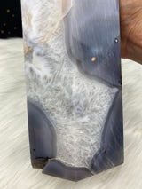 12.3" 8.5lb Banded Botswana Agate UNIQUE Crystal Self Standing Tower 3840g Druzy Quartz Obelisk Polished Healing Display Point Large Huge