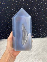 6.5" 2.84lb Banded Botswana Agate UNIQUE Crystal Self Standing Tower 1290g Druzy Quartz Obelisk Polished Healing Display Point Large Huge