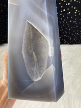 8.5" 4.89lb Banded Botswana Agate UNIQUE Crystal Self Standing Tower 2220g Druzy Quartz Obelisk Polished Healing Display Point Large Huge