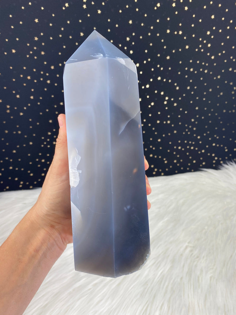 8.5" 4.89lb Banded Botswana Agate UNIQUE Crystal Self Standing Tower 2220g Druzy Quartz Obelisk Polished Healing Display Point Large Huge