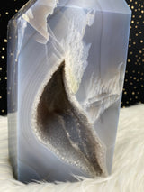 9.5" 9.46lb Banded Botswana Agate UNIQUE Crystal Self Standing Tower 4290g Druzy Quartz Obelisk Polished Healing Display Point Large Huge