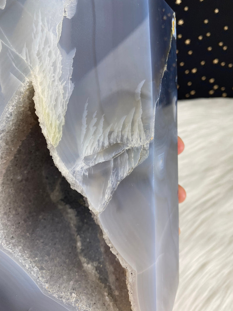 9.5" 9.46lb Banded Botswana Agate UNIQUE Crystal Self Standing Tower 4290g Druzy Quartz Obelisk Polished Healing Display Point Large Huge