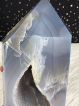 9.5" 9.46lb Banded Botswana Agate UNIQUE Crystal Self Standing Tower 4290g Druzy Quartz Obelisk Polished Healing Display Point Large Huge