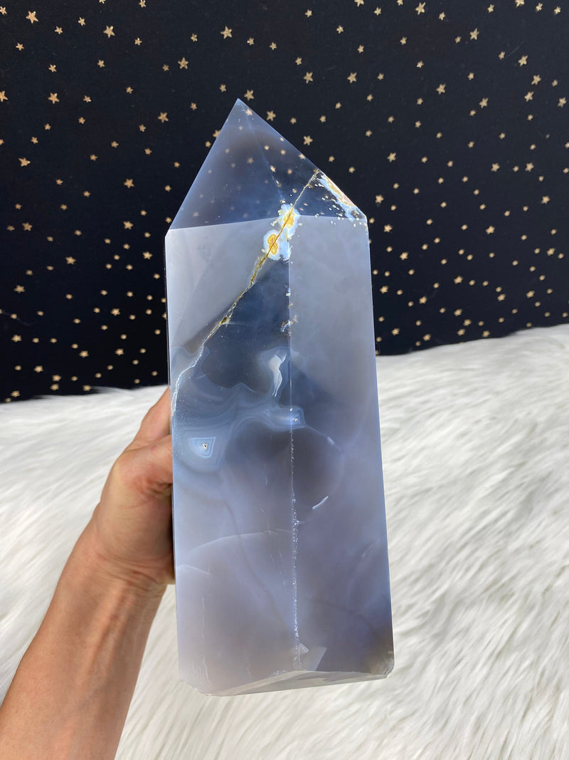 9.5" 9.46lb Banded Botswana Agate UNIQUE Crystal Self Standing Tower 4290g Druzy Quartz Obelisk Polished Healing Display Point Large Huge