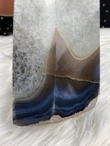 9.75" 9.91lb Banded Botswana Agate UNIQUE Crystal Self Standing Tower 4490g Druzy Quartz Obelisk Polished Healing Display Point Large Huge