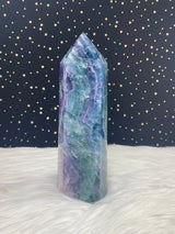 4.43lb 9.5” Large Rainbow Fluorite 2010g Standing Obelisk from Colorado Rare Quartz Display Wand Natural Big XL Crystal Column Huge Healing