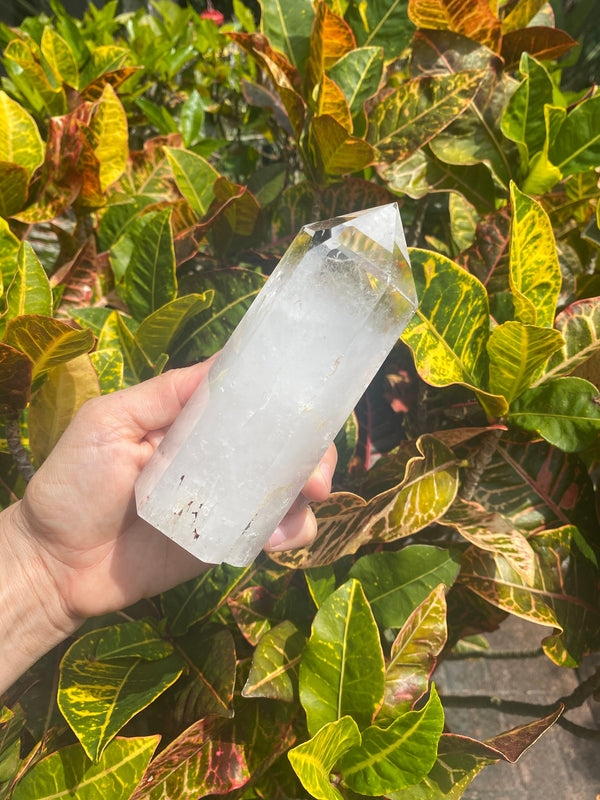 5.56” Large Clear Quartz 610g Standing Quartz Obelisk from Madagascar Display Tower Point Wand Natural Big Crystal Column XL Huge Healing C