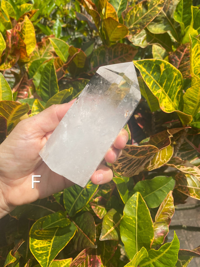 4.5-5.3” Large Clear Quartz 400-470g Standing Quartz Obelisk from Madagascar Display Tower Point Wand Big Crystal Column XL Huge Healing D-G