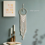 Clear Quartz Point Moon Phase Dreamcatcher (UNASSEMBLED Fairy Lights) Crystal Gemstone!! Macrame Tapestry Girl Boy Nursery Wall Hanging