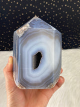 4.9" 2.73lb Banded Botswana Agate UNIQUE Crystal Self Standing Tower 1240g Druzy Quartz Obelisk Polished Healing Display Point Large Huge