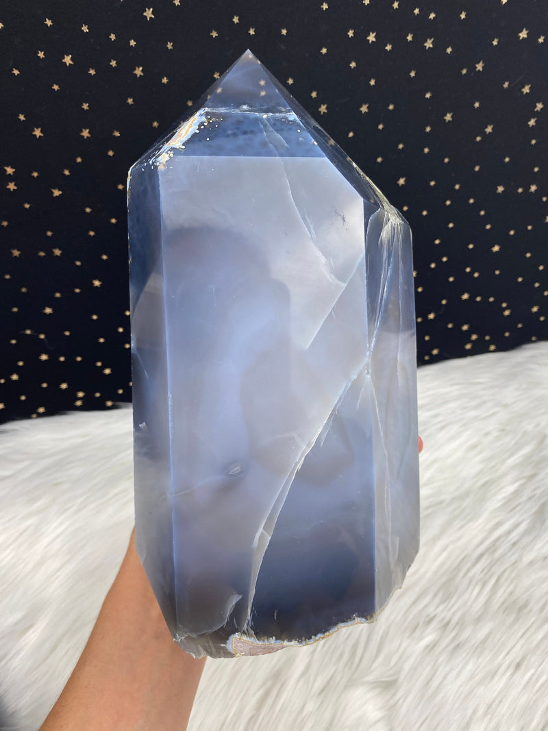 9.5" 9.46lb Banded Botswana Agate UNIQUE Crystal Self Standing Tower 4290g Druzy Quartz Obelisk Polished Healing Display Point Large Huge
