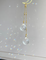 Crystal Crescent Moon Stars Gold Geometric Modern Suncatcher Rainbow Maker Wall Hanging Zen Celestial Good Luck Decor Gift for Her