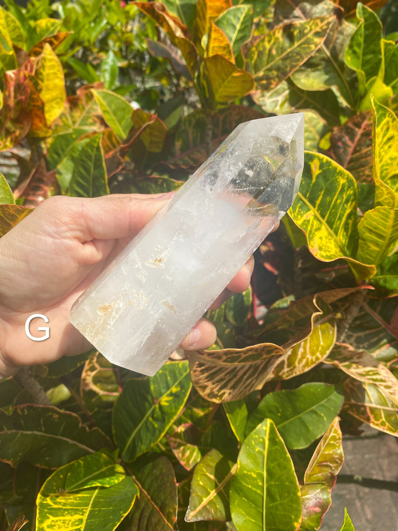 4.5-5.3” Large Clear Quartz 400-470g Standing Quartz Obelisk from Madagascar Display Tower Point Wand Big Crystal Column XL Huge Healing D-G