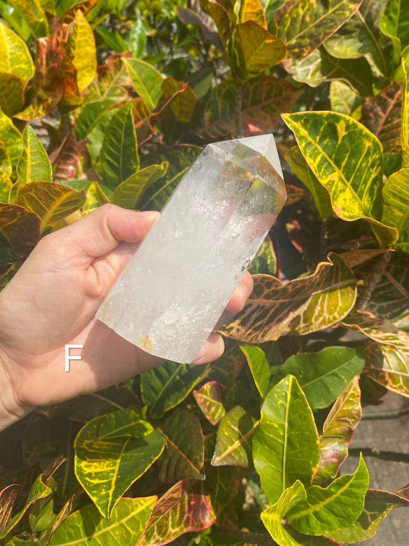 4.5-5.3” Large Clear Quartz 400-470g Standing Quartz Obelisk from Madagascar Display Tower Point Wand Big Crystal Column XL Huge Healing D-G