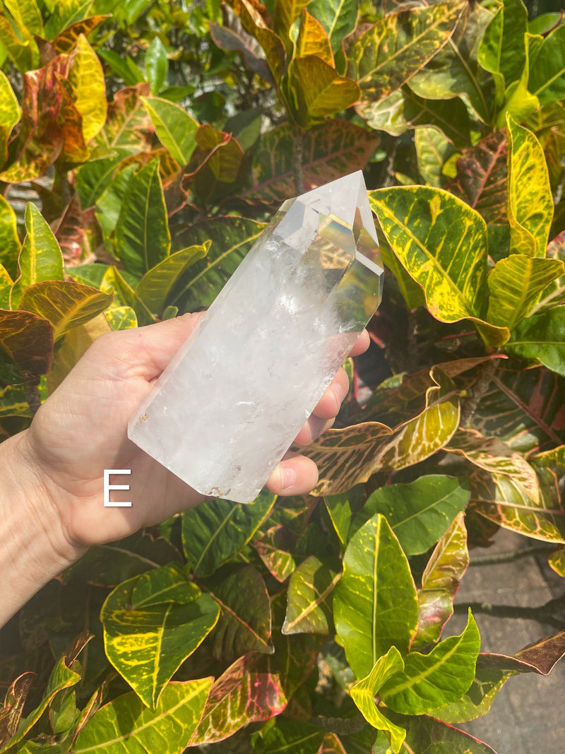 4.5-5.3” Large Clear Quartz 400-470g Standing Quartz Obelisk from Madagascar Display Tower Point Wand Big Crystal Column XL Huge Healing D-G