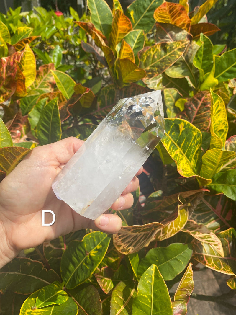 4.5-5.3” Large Clear Quartz 400-470g Standing Quartz Obelisk from Madagascar Display Tower Point Wand Big Crystal Column XL Huge Healing D-G